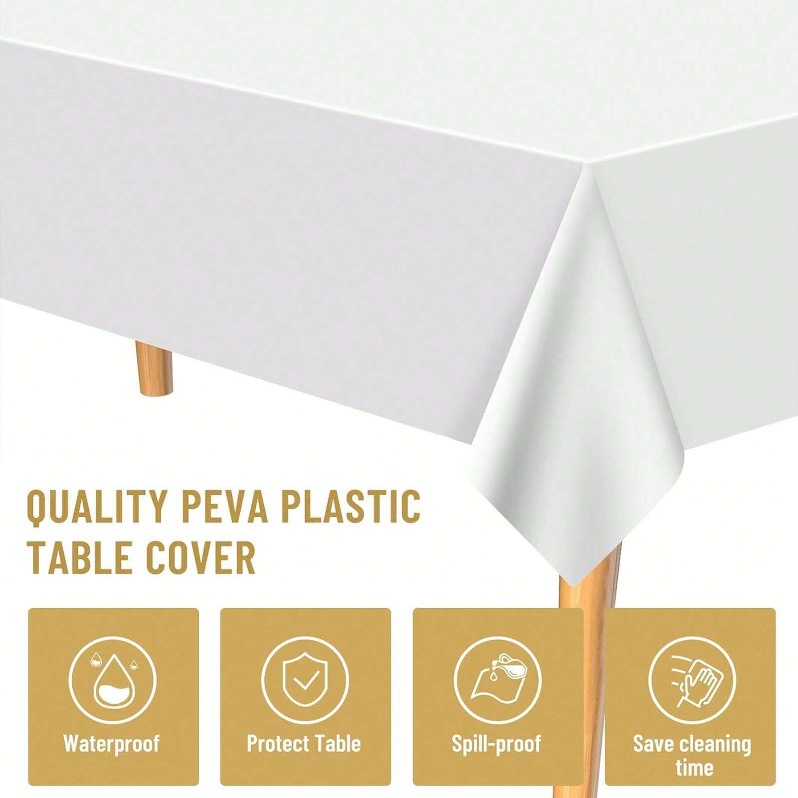 Elegant Table Decor Set, 54x108 Inch Plastic Tablecloths And 12x108 ...