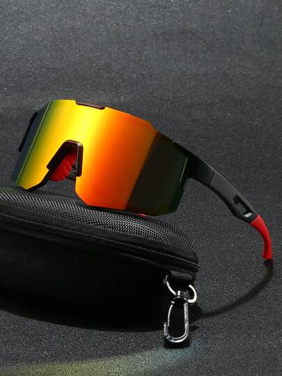 1pc Men's Plastic Sports Wrap Y2K Decor Fashion Glasses, Suitable For Daily Wear, Photography, Shopping, Cycling, Skiing, Etc.,School Beach Accessories Glasses Shades Easy Comfort Casual Outfits Outdoor Cycling Glasses For Summer Beach Vacation,Outdoor,Travel