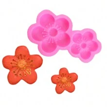 1入組 3合1/2合1櫻花造型矽膠模具，適用於翻糖、巧克力、蛋糕裝飾、烘焙工具 - 淺灰色 - 查看 14