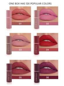 HANDAIYAN 六边形哑光保湿唇膏，丝绒妆效，单支装，持久显色，时尚奢华唇膏，适合万圣节、圣诞节和节日妆容，派对和日常妆容皆宜，假日旅行必备彩妆，净重：3.5克，可用于面部彩绘，化妆品，适合女性，适合秋冬季节，是Y2K复古时尚的理想之选，适合作为生日/情人节/母亲节礼物，狂欢节派对必备，最佳颜色选择 - 06 Skimmed Alive - 查看 3