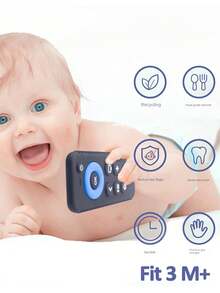 1入矽膠寶寶牙齦，矽膠寶寶咀嚼玩具，矽膠咀嚼玩具，可遙控形狀寶寶牙齒咀嚼玩具，有助舒緩嬰兒牙齒發育，讓嬰兒舒適的牙齒咀嚼玩具 - 彩色 - 查看 3