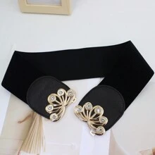 1 pezzo Cintura regolabile per vita grande per donna, fascia in vita elastica con decorazione di strass, elegante e versatile per estate, scuola, autunno, Ognissanti