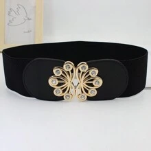 1 pezzo Cintura regolabile per vita grande per donna, fascia in vita elastica con decorazione di strass, elegante e versatile per estate, scuola, autunno, Ognissanti