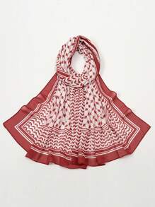 Fashionable Long Stripe Printed Polyester Ladies Scarf, Lightweight Fabric, Head Wrap Style Headband Soft Hijab For Abaya Women Veil - Multicolor - View 6