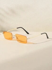 1/2/3 PCS Women's Metal Rimless Small Rectangle Fashion Eyewear For Nissan Outing And Wearing For Summer Beach Vacation,Outdoor,Travel Shades Fashion Glasses Casual Style Rectangle Frame For Going Out Outfit,Back To School
