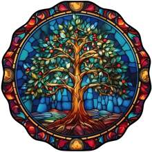 1 pieza Decoración de colgante con árbol pintado de colores para atmosfera festiva en puerta, pared, armario, ventana de casa, decoración del hogar, decoración de habitación, decoración de pared