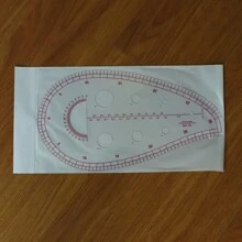 1pc Clothing Pattern Grading Ruler Set, Including Triangle Ruler, Multi-Purpose Drawing Ruler, Garment Design & Pattern Scaling Ruler, Sleeve Cage Curve Ruler, Button Ruler. 10 Types Of Pattern Rulers For Clothing Design & Pattern Making. - Clear - View 7