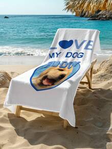 1 Stück Kundenindividuelles Strandtuch, Strandtuch mit individuellem Foto und Namen, personalisiertes Hundestrandtuch, 70x140cm, 80x130cm, perfekt für Outdoor, Strand, Reisen, Schwimmen, Fitness, Yoga, Strandzubehör, perfekt für Männer und Frauen, Jubiläumsgeschenk, Geburtstagsgeschenk, Muttertagsgeschenk, Vatertagsgeschenk, bestes Freundgeschenk, Geschenk für Freundin/Freund - Weiß - Übersicht 4