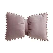 1pc Velvet Bow Knot Pillowcase Without Pillow Core, Cute Square Pillowcase With Pom Pom Bow Knot, Living Room Sofa Decoration Gifts Birthday Graduation - Multicolor - View 14