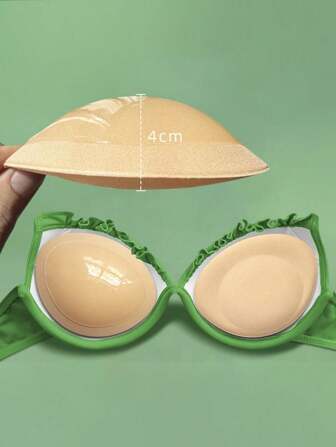 2 pièces Nouveaux coussinets d'abalone auto-adhésifs épaissis de 4 cm pour soutiens-gorge et maillots de bain, inserts d'amélioration de la poitrine push-up