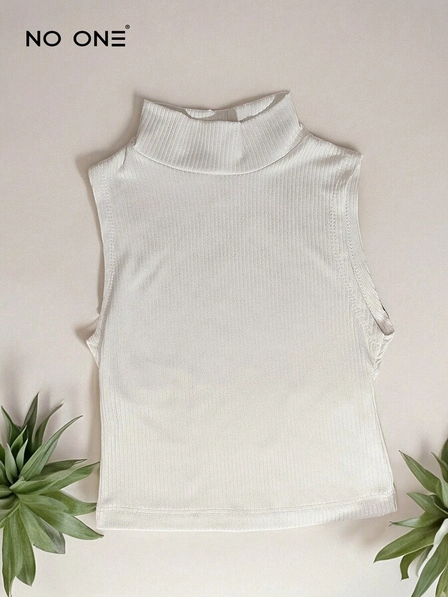 Spandex Muscle T-Shirt With Glitter Crop Top Slim Fit - White - View 1