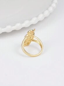 1 pieza Anillo chapado en oro de 14k, joyería mexicana para mujer - Amarillo Oro - Ver 9