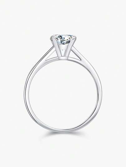 MODIAN 925 Sterling Silver 1CT D Color Round Moissanite Ring For Women Romantic Wedding Engagement Band Jewelry Bridal Jewelry Rhinestone Rhinestone Ring
