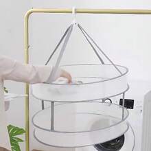 1pc Laundry Basket & Clothes Drying Net With Clothespin For Socks,Blue Sweater & Underwear Hanging Dryer Rack - Dark Green - View 10