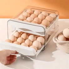 1 PC Refrigerator Egg Storage Box, Drawer Style Fresh-Keeping Box, Kitchen Egg Cardboard Box Tray, Stackable Double-Layer Egg Rack, Can Hold 30 Eggs At A Time (Multiple Colors Available),Storage,Kitchen Organiser,Kitchen Items,Room Decor,Home Decor. - Multicolor - View 3