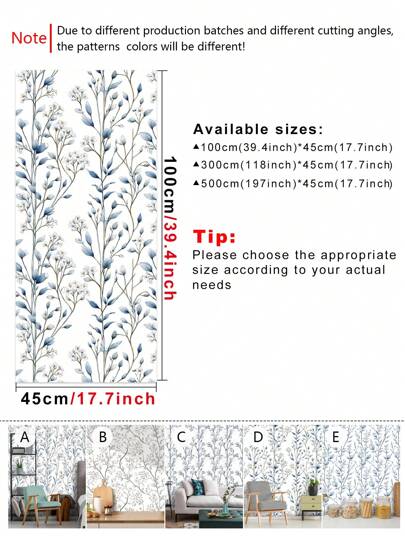 1pc Vintage Groen Plants Bloemen Waterproof Anti Fouling Self Adhesive Wallpaper, Ideal Home ation, Kitchen Cabinets, Room Background Renovation,Renovation Stickers Peel Wand Panels,Wall Paper, Wallpapers, ation Items Refresh Your Home,Rama Birthday Graduation view 10
