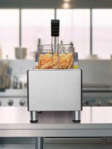 Commercial Deep Fryer 12L Single Tank /24L Dual Tank Electric Deep Fryers With Basket Stainless Steel Electric Countertop Fryer For Restaurant - 美規B型插(110-127V) - 查看 1