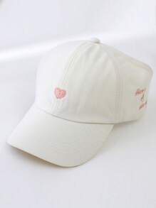 1 pezzo / 2 pezzi Cappellino da baseball con ricamo a forma di cuore per genitore e figlio, con apertura per la coda di cavallo, adatto per uso quotidiano