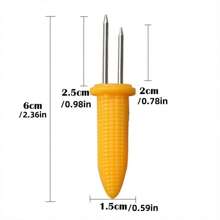 6Pcs Corn Fork BBQ Stainless Steel Corn Holders Handheld Anti Scalding Corn Needle Corn On The Cob Double Fork Barbecue Tool
