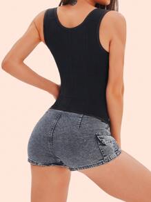 Gilet d'entraînement à la taille pour femmes, tondeuse à exercice, shapewear pour le dos et la taille avec fonction d'absorption de la transpiration, sport