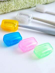 5pcs Travel Toothbrush Head Covers, Portable Adult Toothbrush Heads Protector, Mini Outdoor Toothbrush Head Caps, Toothbrush Box For Traveling - Multicolor Random - View 3