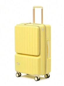 Maleta Grande Duradera de 20/24 Pulgadas con Bolsillo para Portátil, Puerto USB y Cerradura TSA, Equipaje de Mano con Ruedas 360 ° - Amarillo - Ver 4
