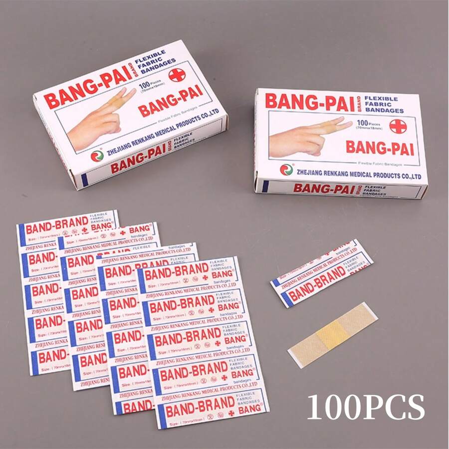100pcs Non-Woven Bandage Hemostatic Cloth Anti-Wear Heel Waterproof Cartoon Cute Breathable Elastic Bandage Home Protection Outdoor Sports Essential For Emergency Kit Bag - Multicolor - View 1