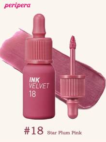 K-Beauty Peripera Ink 丝绒液体唇膏，高色素色，持久，轻盈，无麸质，不含防腐剂，丝绒哑光唇膏，液体唇膏，顺滑，持久，K-Beauty，韩国化妆品 - #18 Star Plum Pink - 查看 5