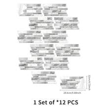 12入組專業級貼式廚房後擋板瓷磚，自黏式浴室3D牆磚拼貼藝術瓷磚，大理石設計，後擋板剝離式拼貼瓷磚適用於廚房、浴室、客廳