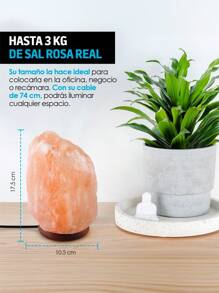 Redlemon Himalayan Pink Salt Lamp, Adjustable Light Intensity, 2 To 3 Kg - Gold - View 6
