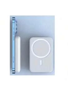 Batería de energía magnético inalámbrica de 10000 mAh , Batería Portátil Compatible Para Telefonos Celulares con Carga Inalambrica con Tipo C y USB. - Blanco - Ver 7