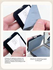 MoFaMeiRen 200pcs Matte Blotting Paper With Powder Puff & Mirror - Portable Oil-Absorbing Sheets, Makeup Friendly Facial Cleansing Tool For Men & Women, Beginners, Skincare, Room Decor, Home, Bedroom, Bathroom, Christmas Gifts, Travel Items, Wedding, Christmas Party, Mother's Gift, Home Decor, Pink Room Decor, Living Room Decor, Bedroom, Men's Gift, Father's Gift, Mushroom, New Year, Mom, Accessories, Dad's Gift, Friends, Fun Gifts - Multicolor - View 5