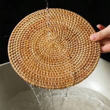 1pc Vietnam Autumn Rattan Woven Coaster Set Tea Mat Cup Tea Ceremony Tea Set Iron Pot Heat Insulation Mat To Keep Pot Mat Purple Sand Pot Placemat