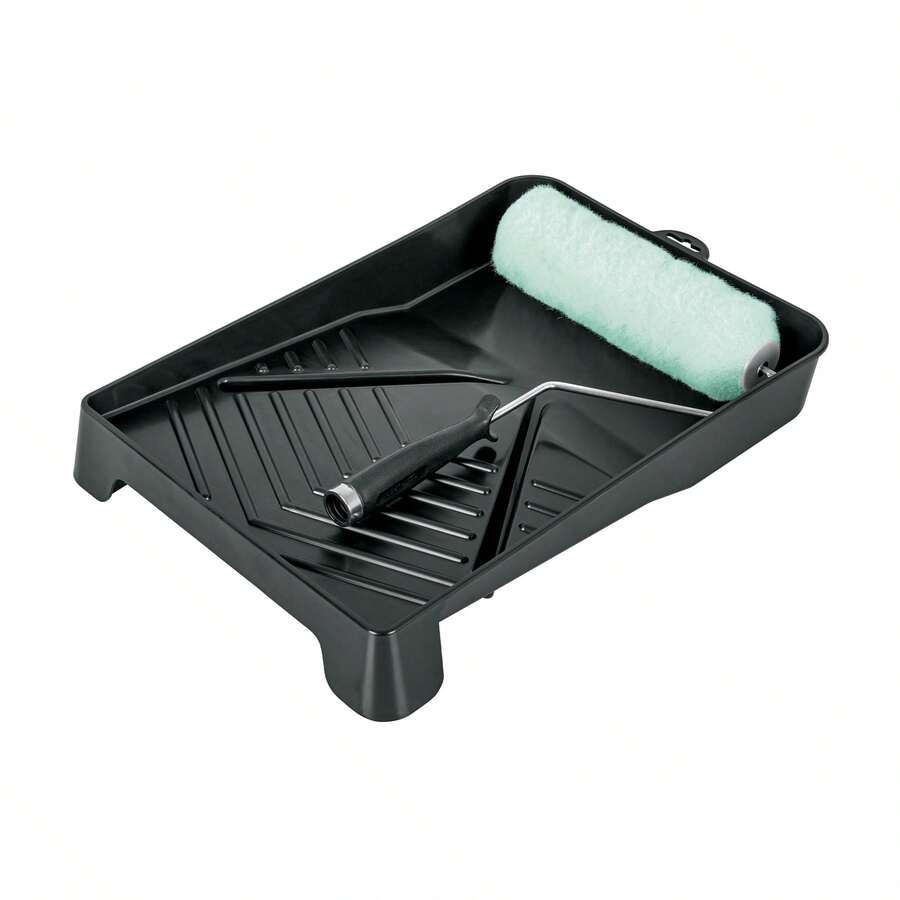 Kit de rodillo para pintar, 9" (maneral, charola y felpa) 13843 - Negro - Ver 1