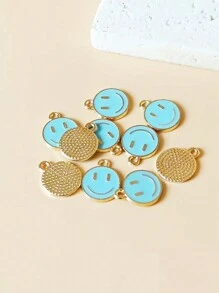 20pcs Mixed Color Zinc Alloy Emoticon Design Bead For Diy Necklace, Bracelet Making