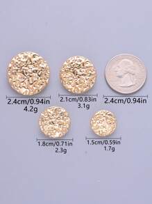 Set de 6/12 botones metálicos redondos con textura de piedra convexa, botones decorativos versátiles para abrigos, suéteres, chaquetas informales, zapatos, sombreros, manualidades DIY