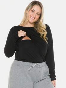 Plus Size Blouses - Black - View 1