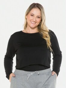 Plus Size Blouses - Black - View 2