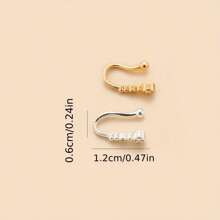 1 pieza Conjunto minimalista y con estilo Clip de nariz en forma de U incrustado con cobre y circonita, Clip de nariz sin perforación, Pendiente de nariz para mujeres, Regalo de cumpleaños encantador