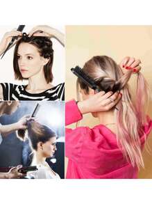 Set de 10 peines para peinado que incluye peine para cardado, peine triple para cardado, peine con cola para peinar los bordes, cepillo de bordes, herramienta de trenzado con lazo y clips para el cabello para las mujeres, niñas y estilistas de cabello para trenzar y peinar hacia atrás,herramientas para el cabello - Multicolor - Ver 8