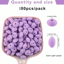 30/100Pcs Silicone Lentil Beads, 12mm Silicone Beads For Keychain Making Bulk Silicone Abacus Beads For Necklace Bracelet Making And Space Silicone Beads For Pens - Bead - View 28
