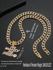 Hip Hop Đối với phụ nữ Nam Pha lê Treo trang trí chữ cái Dây chuyền Hoàn hảo Đồ trang sức Qủa tặng Cho bữa tiệc Hợp kim Đối với Đồ trang sức Qủa tặng - Vàng - Xem 15