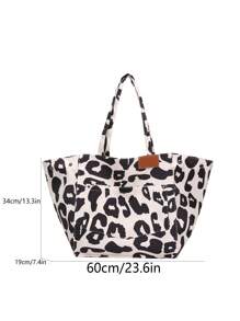 Fashionable Large Capacity Tote Bag For Women,Versatile,Cow Pattern Pattern Random Print Shoulder Bag,High-End Casual Canvas Hobo Bag,Fashionable Leopard Print Tote Bag,Women's Casual Handbag & Shopping Bookbag,School Bag,Portable,Large Capacity,For Teen Girls Women College Students,Perfect For Office,College,Middle School,High School,Work,Business,Commute,Office,Beach, Casual Cow Print Pattern Purse For Women, Animal Print Women Bag, School Supplies, School Handbag, School Tote Bag, School Bookbag, Back To School Bags, Lightweight, Foldable, Classic Casual, Cute, Suitable For Teen Girls Women College Students, Perfect For Back To School, First Day Of School, Holiday, Vacation