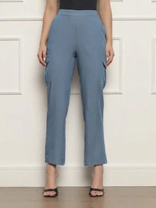 Women Pants - 淺藍色 - 查看 5