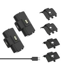 Rechargeable XB Controller Battery Pack With 4 Back Covers And A Micro USB Charging Cable, 2x1100mAh X-One Controller Battery Play And Charger Kit For X-Series X/S Remote