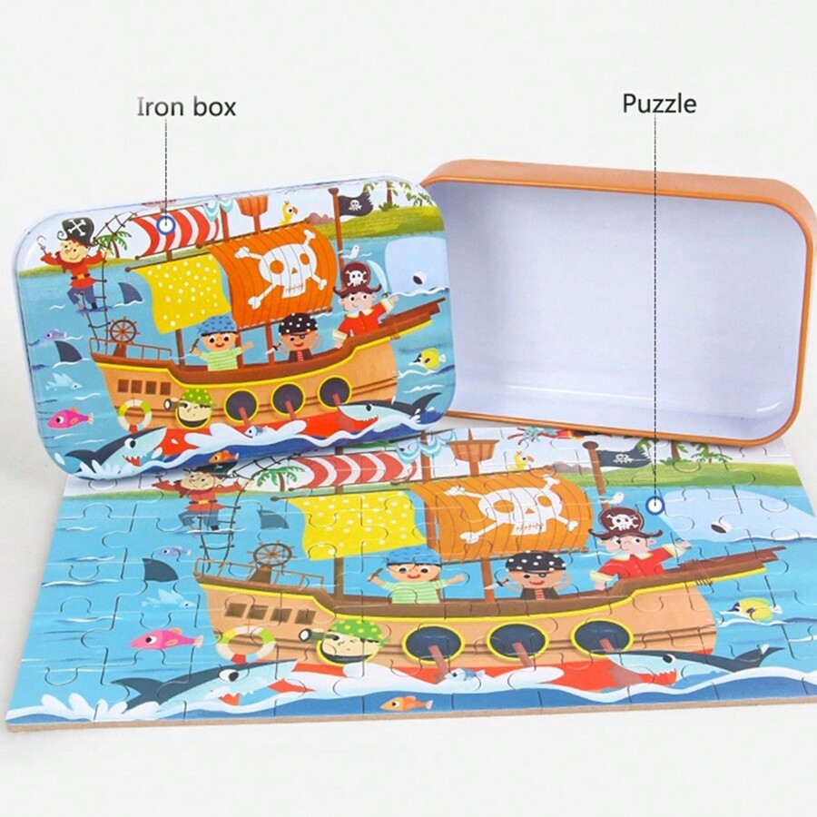 1pc 60piece Jigsaw Puzzle Montessori Games Cartoon Animal Vehicle