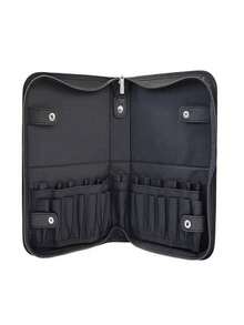 1入組可攜式立式摺疊刷子收納袋，可放15支化妝刷，防水旅行化妝刷盒 - 黑色 - 查看 8