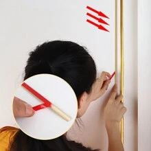 Tiras decorativas y revestimientos de paredes, tiras decorativas metálicas, autoadhesivas, despegar y pegar, para techos, paredes, espejos, esquinas, armarios, alacenas y molduras de automóviles - Amarillo - Ver 7