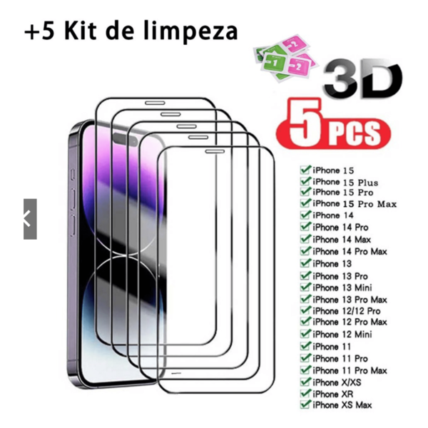 Película De Vidro Temperado 3D/9D Tela Pelicula Telefone Apple Para IPhone 11 12 13 14 15 Pro Max Plus IPhone14 ProMax 14Pro 14Plus IPhone15 15Pro