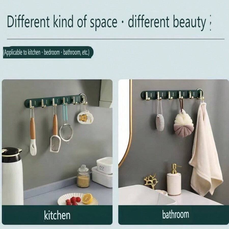 1 件装壁挂式免打孔挂钩适用于衣服试衣间衣帽钩门后墙壁浴室毛巾钩厨房挂钩